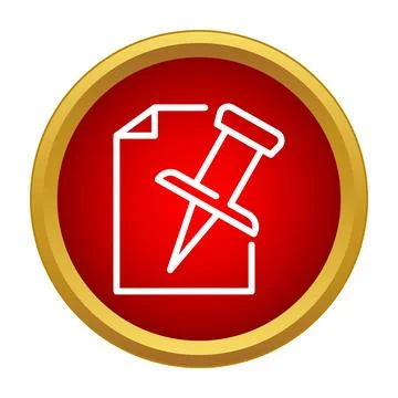 Pinning document icon reminding important office note Stock Illustration