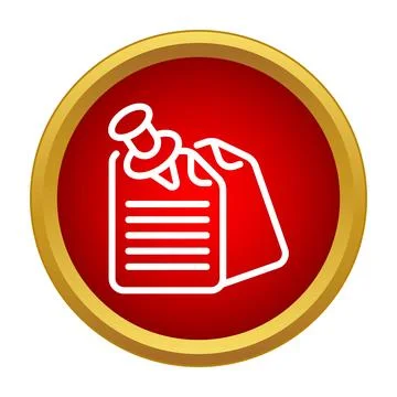 Pinning document reminder icon on a red circle 스톡 일러스트