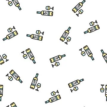 Pinot grigio white wine vector seamless pattern Illustrazione stock
