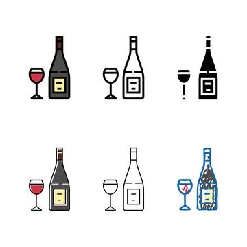 Pinot multipack noir red wine color icon vector Stock Illustration