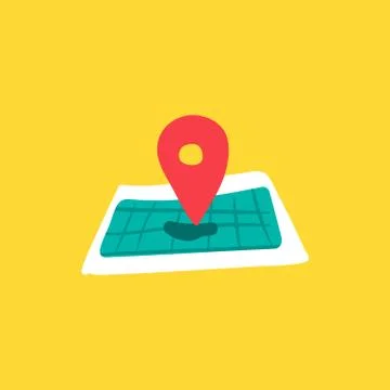 Pinpoint flat color illustration Illustrazione stock