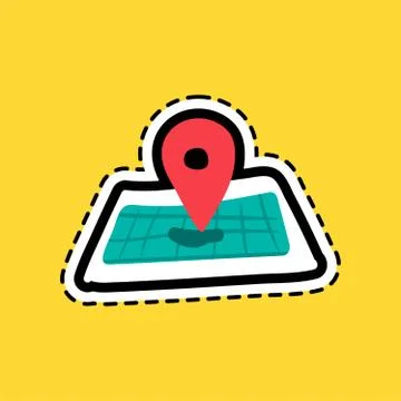 Pinpoint flat color sticker Illustrazione stock