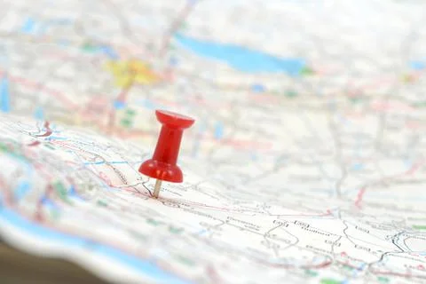 Pinpoint Mapped Destination Stock Photos