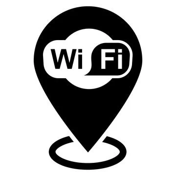 Pinpoint with wi-fi vector icon. Map pointer symbol for website, gps navigato Stock Illustration