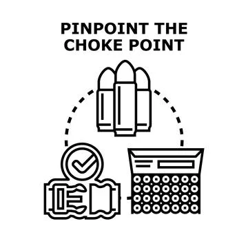 Pinpointing the choke point in a process Illustrazione stock