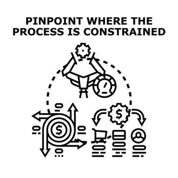 Pinpointing constraints in business process optimization and workflow Stock Illustration