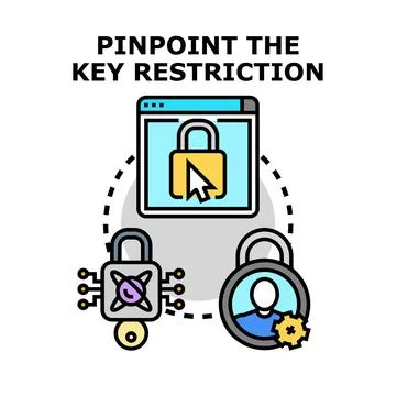 Pinpointing key restrictions for digital security access Stockillustratie