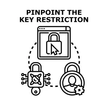 Pinpointing key restrictions for digital security access Stock Illustration