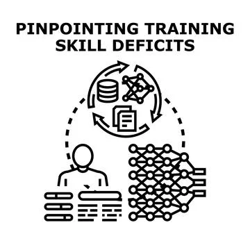 Pinpointing training skill deficits analysis process Stock Illustration