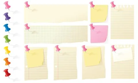 Pins and paper Stock Illustration