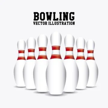 Pins bowling over white background vector illustration イラスト素材