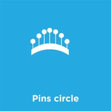Pins circle icon isolated on blue background Stock Illustration