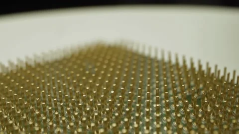 Pins of computer CPU or central processor unit Stock Footage 156957351