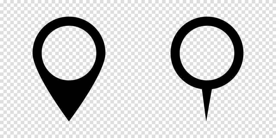 Pins for map two sign icon on a transparent background Stock Illustration