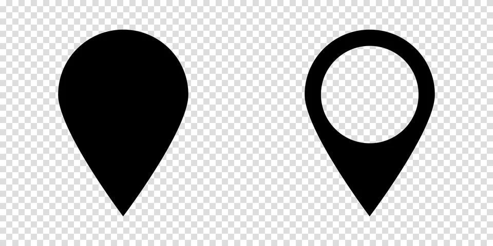 Pins for map two sign icon on a transparent background Stock Illustration