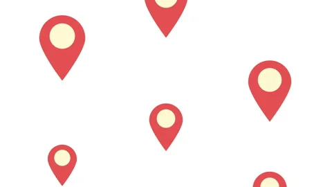 Pins pointers location pattern animation Stock Footage 165121201