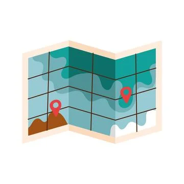 Pins pointers in paper map イラスト素材