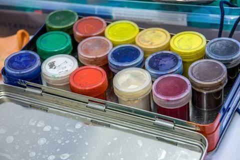 Pinsel, Farben, farbenfroh, Kreativität Kunst und Malen *** Brush, colors,.. Stock Photos