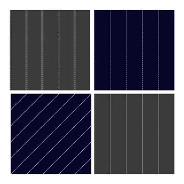 Pinstripe Collection Seamless Pattern Set 스톡 일러스트