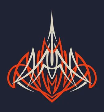 Pinstriping design element, symmetric thin lines art Stock Illustration