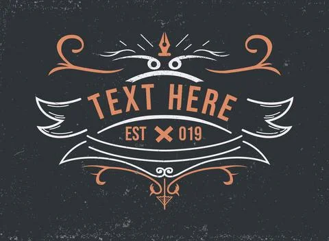 Pinstriping hand drawn template with lines and text Stock Illustration