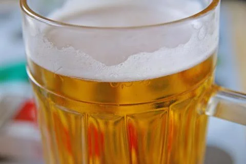Pint of beer close-up Stock Photos