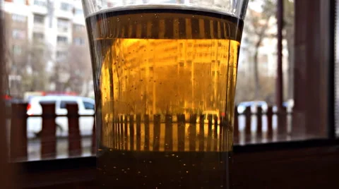Pint of Beer Closeup Time Lapse Stock Footage 58353329