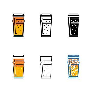Pint beer drink range color icon vector Stock Illustration