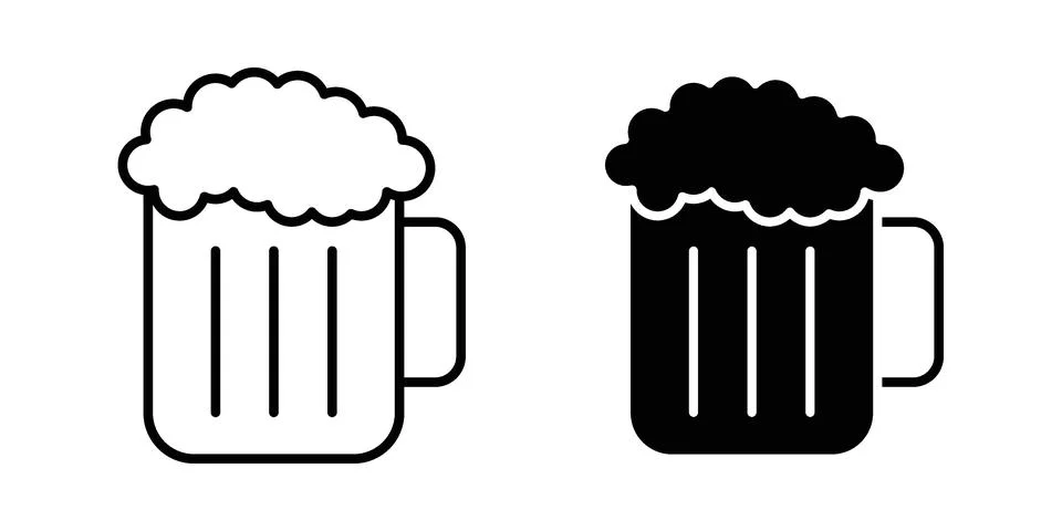Pint of beer icon set, collection of vector icons Stock Illustration