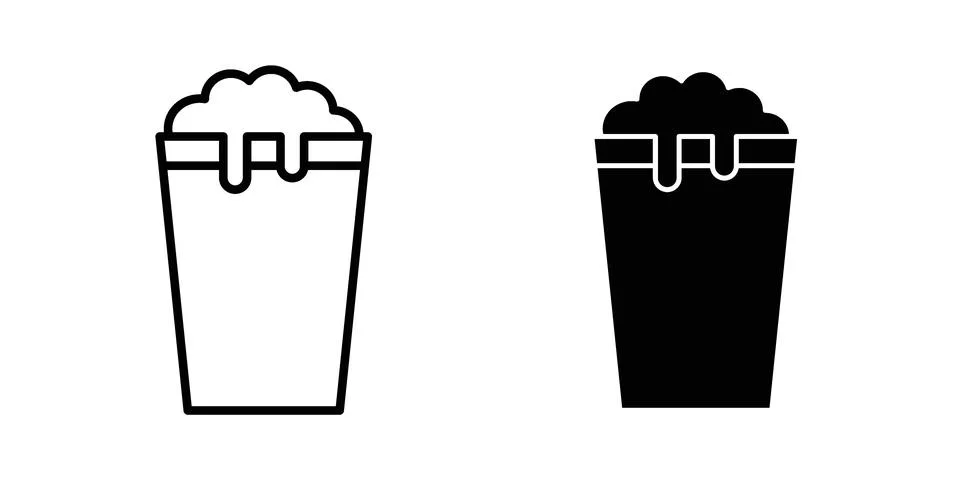 Pint of beer icon set. Vector EPS 10 Stock Illustration