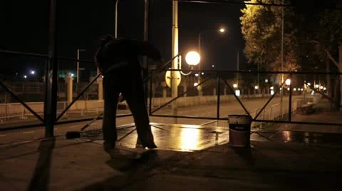 Pintando Piso Stock Footage 11852030