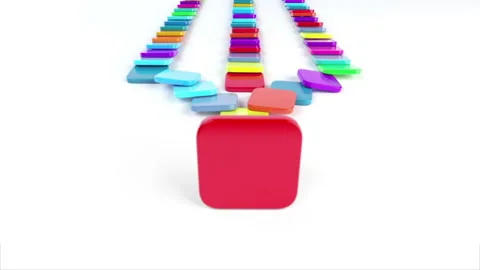 Pinterest 3D Animated social media icons Stock Footage 237804953