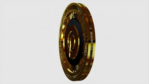 Pinterest Gold Logo Icon, Alpha Channel, Looped, Exclusive Stock Footage 301075663