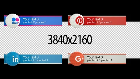 Pinterest googleplus linkedin flickr Lower Thirds Stock After Effects