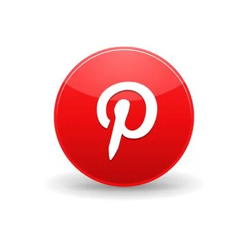 Pinterest icon, simple style Stock Illustration