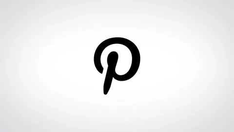 Pinterest logo glitch animation on a white background, the appearance Stock Footage 245082594