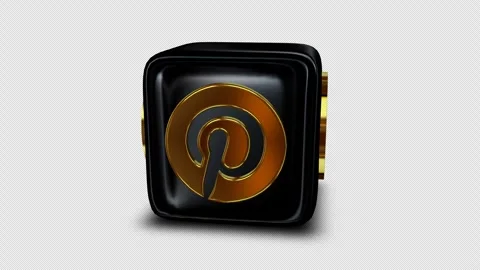 Pinterest Logo Icon Cube, Alpha Channel, Looped, Exclusive Stock Footage 302098676