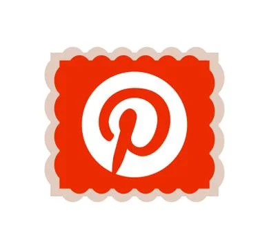 Pinterest logo. Pinterest is a web and mobile application that operates a pho Stock Illustration