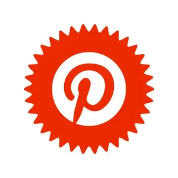 Pinterest logo. Pinterest is a web and mobile application that operates a pho Stock Illustration