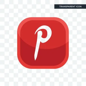 Pinterest vector icon isolated on transparent background, pinterest logo desi Stock Illustration