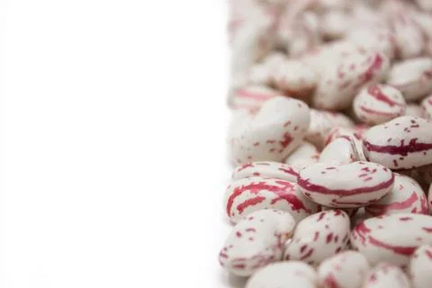 Pinto beans close up on half composition Stock Photos