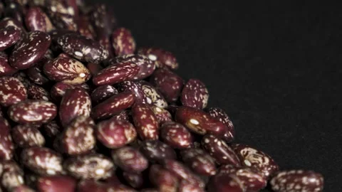Pinto beans texture reveal from black background copy space Stock Footage 333514107