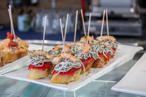 Pintxos or tapas Stock Photos
