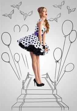Pinup star. Stock Photos