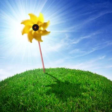 Pinwheel on grass Stock Photos