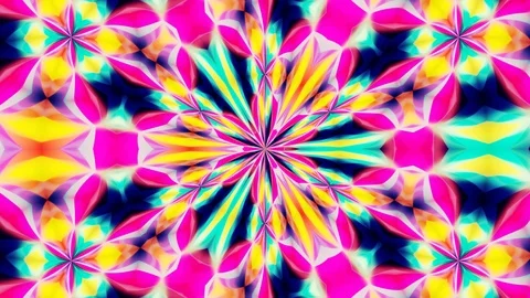 Pinwheel kaleido flat psychedelic Stock Footage 97551719