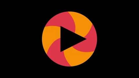 Pinwheel Play Button Icon Stock Footage 340297183