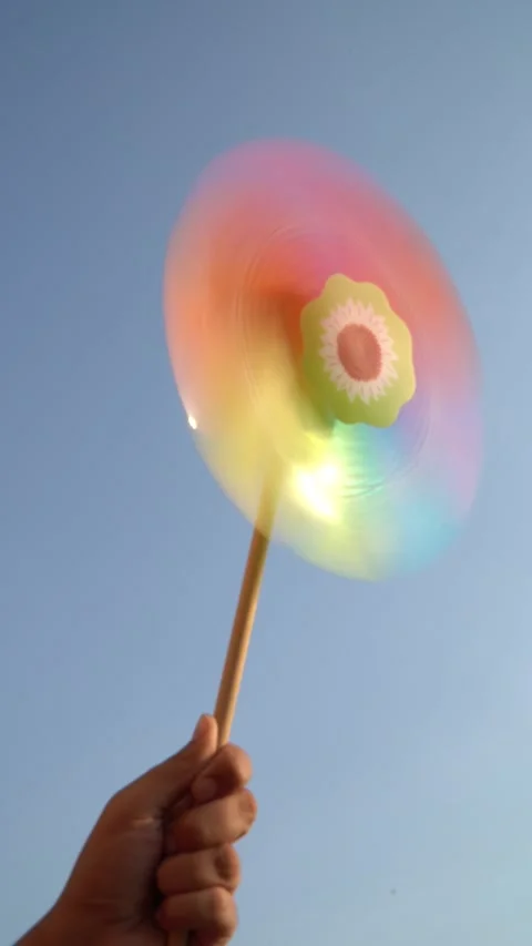 Pinwheel in rainbow colors  Stock Footage 280270013