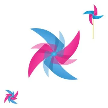 Pinwheel rotating logo Stock Illustration
