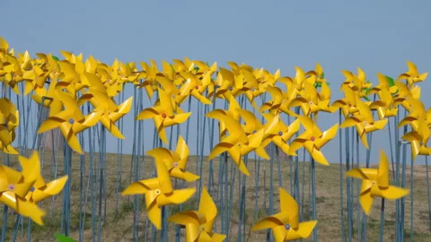 Pinwheel spinning in the wind Stock Footage 337147763